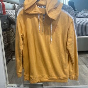 Light Yellow Victoria’s Secret Pink Pullover with Embroidered Flower Hood